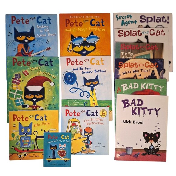 Scholastic Other - Pete Splat The Cat Bad Kitty Book 13 Lot 7 Oversized 1 Lift Flap Reading